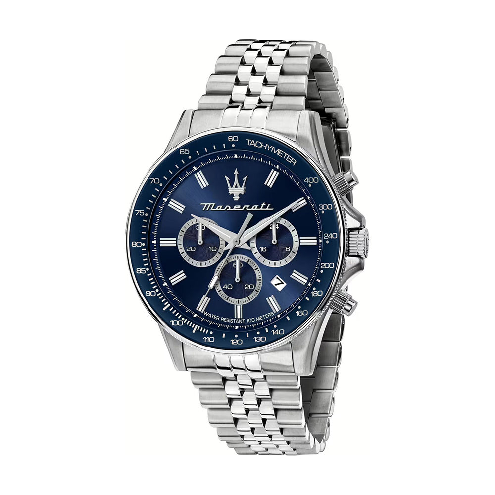 MASERATI SFIDA 44MM CHRO BLUE DIAL SS BR