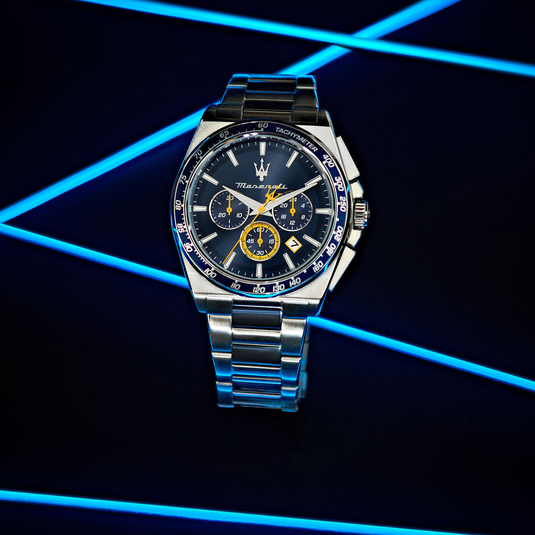 VELOCITA 43MM CHRO BLUE DIAL SS BR+BLU S