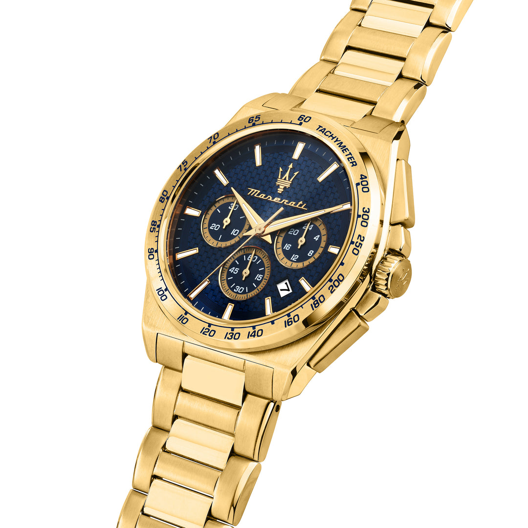 VELOCITA 43MM CHRO BLUE DIAL YG BR