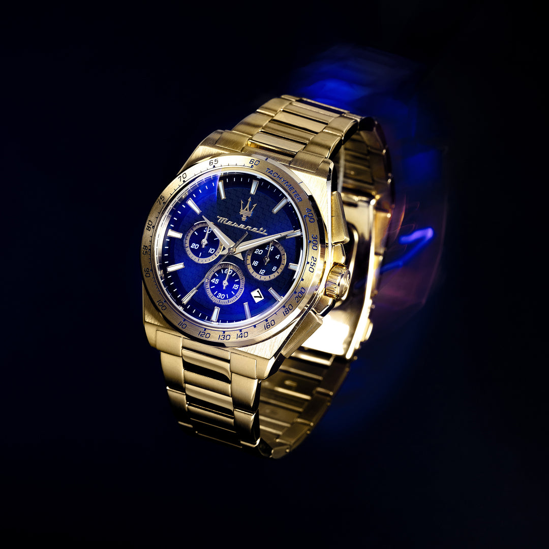 VELOCITA 43MM CHRO BLUE DIAL YG BR