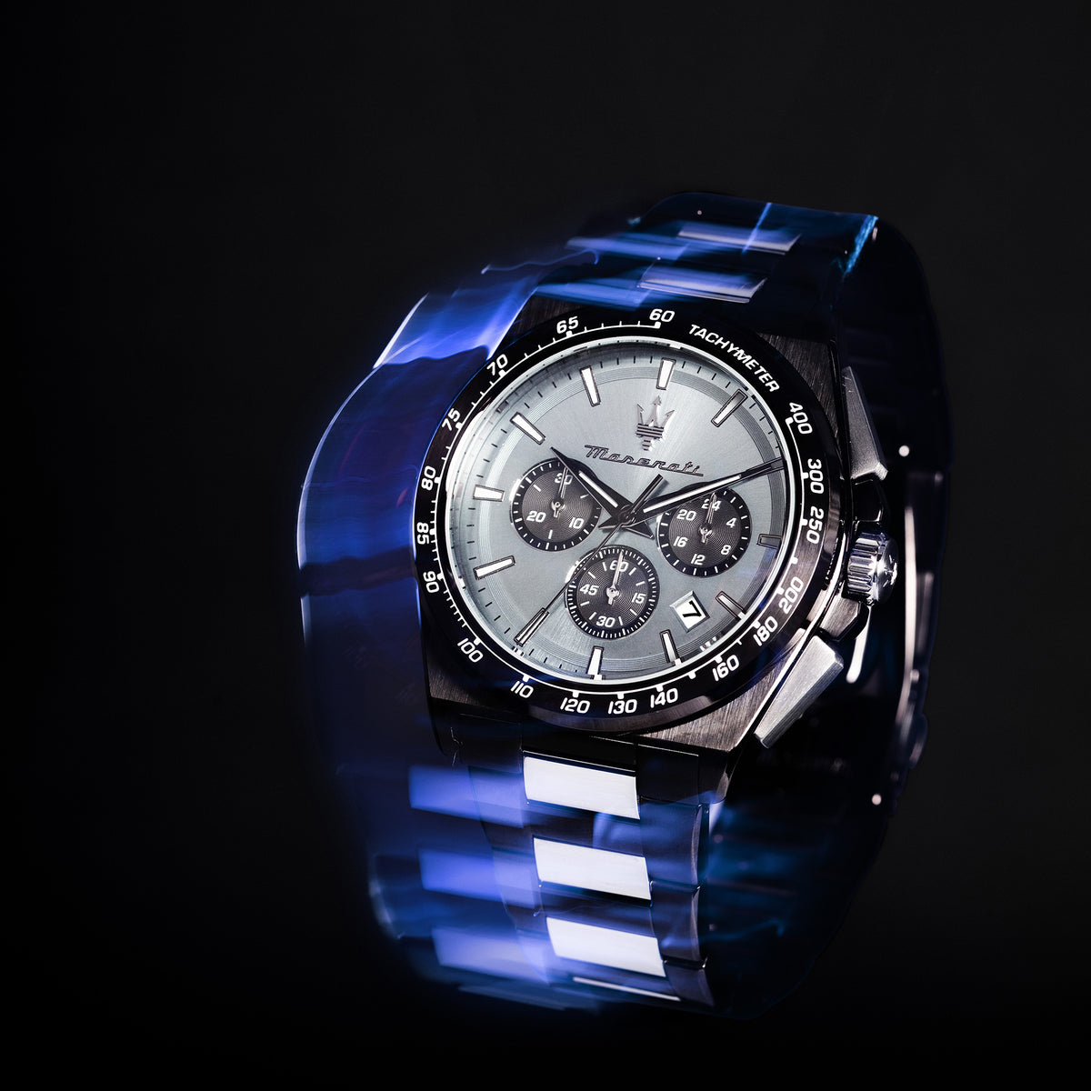 فيلوشيتا 43 مم، ميناء أزرق، لون معدني (Gunmetal)