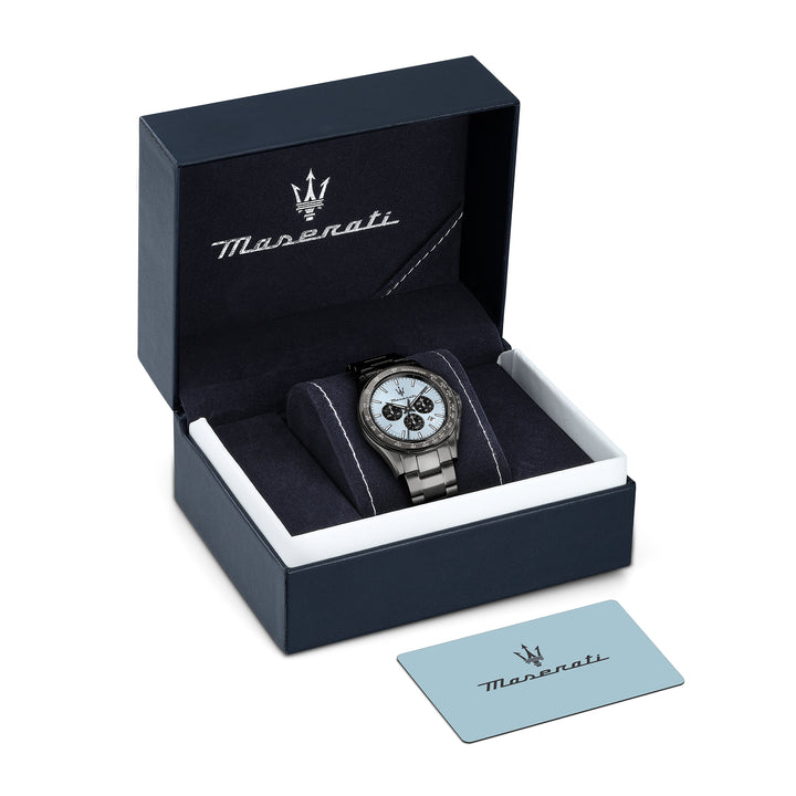 VELOCITA 43MM CHRO BLUE DIAL GUN BR