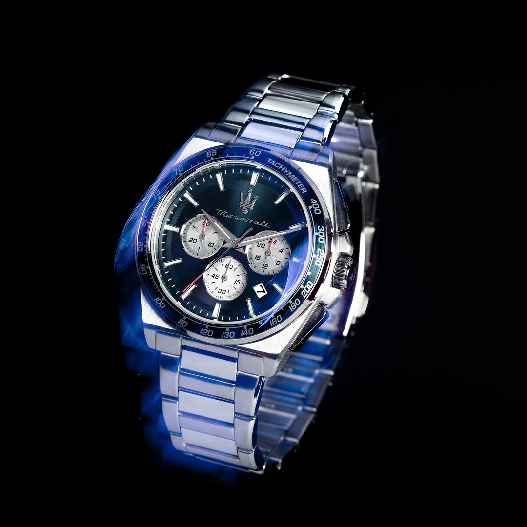 VELOCITA 43MM CHRO BLUE DIAL SS BR