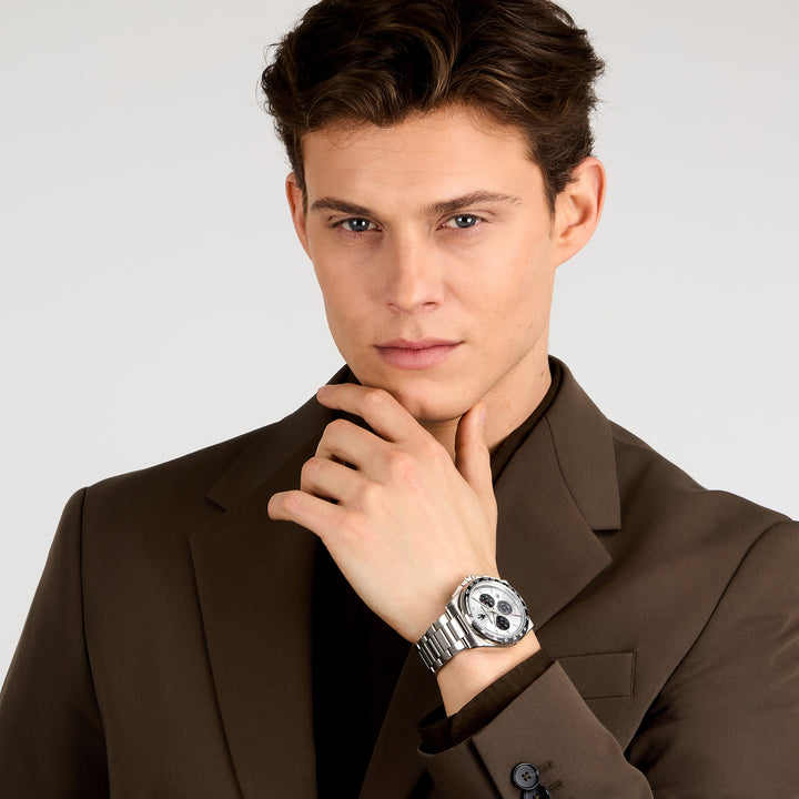 VELOCITA 43MM CHRO SILVER DIAL SS BR