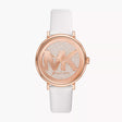 Michael Kors Three-Hand White Leather Watch