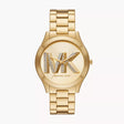 Michael Kors Slim Runway Three-Hand Gold-Tone Stainless Steel Watch