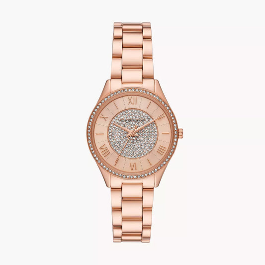 Michael Kors Lauryn Three-Hand Rose Gold-Tone Stainless Steel Watch