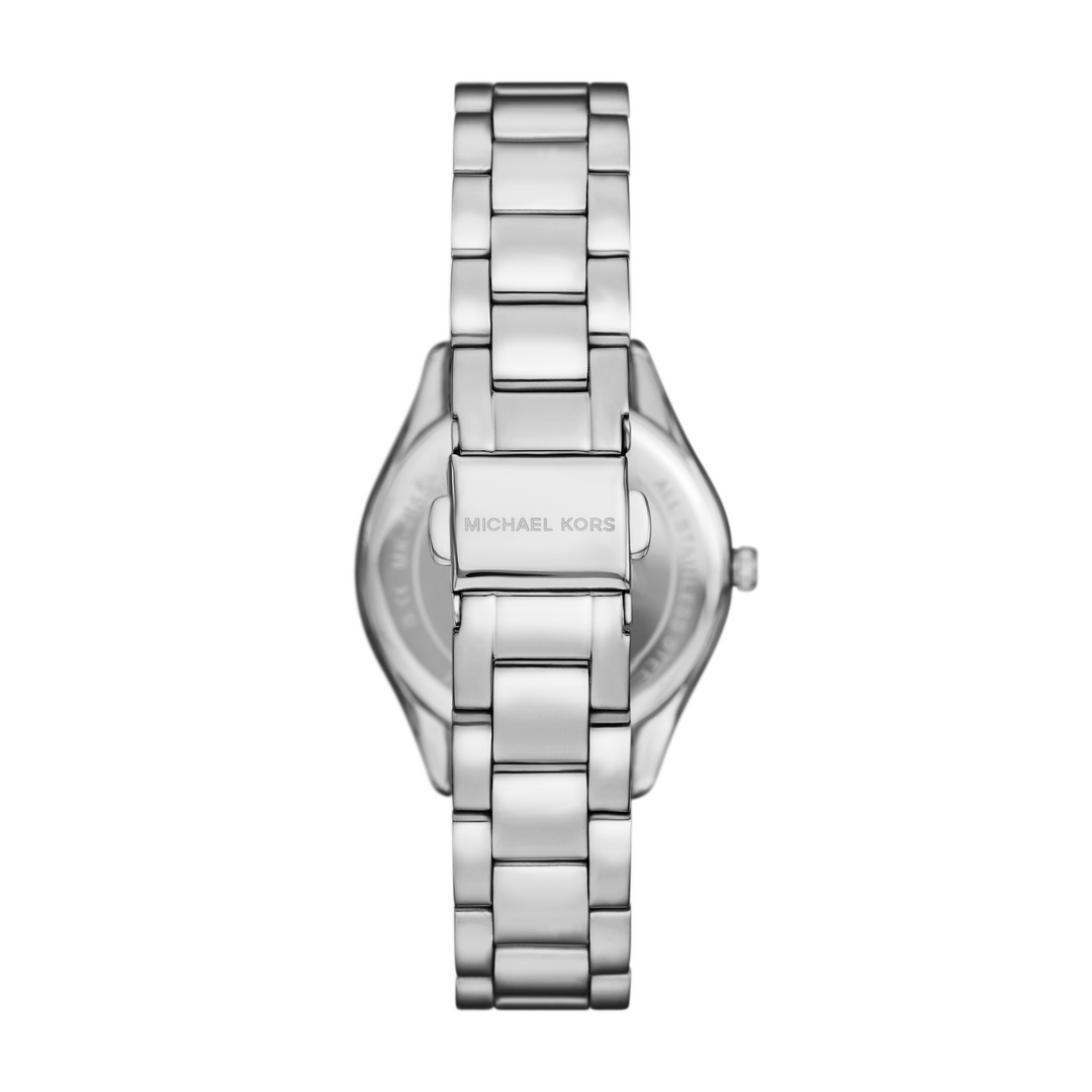 Michael Kors Lauryn Three-Hand Stainless Steel Watch, Earrings and Necklace Gift Set