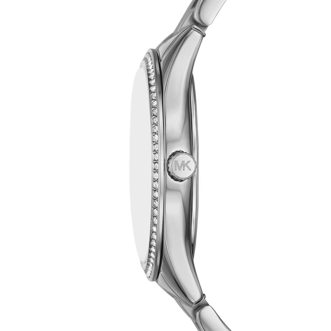 Michael Kors Lauryn Three-Hand Stainless Steel Watch, Earrings and Necklace Gift Set