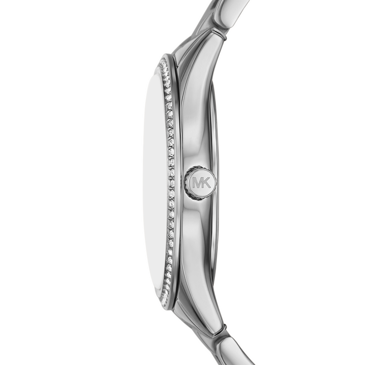 Michael Kors Lauryn Three-Hand Stainless Steel Watch, Earrings and Necklace Gift Set