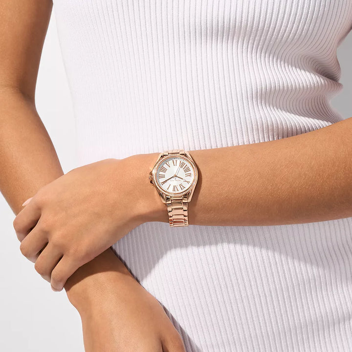 Michael Kors Kacie Three-Hand Rose Gold-Tone Stainless Steel Watch