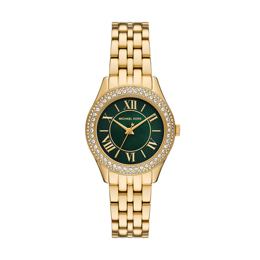 Michael Kors Harlowe Three-Hand Gold-Tone Stainless Steel Watch