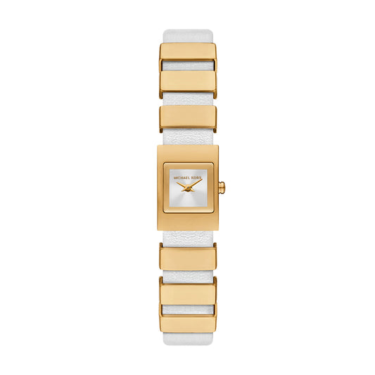 Michael Kors Darrington Two-Hand White Leather Watch