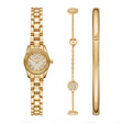 Michael Kors Women's Lexington Three-Hand Gold-Tone Stainless Steel Watch Gift Set