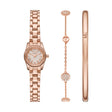 Michael Kors Women's Lexington Three-Hand Rose Gold-Tone Stainless Steel Watch Gift Set