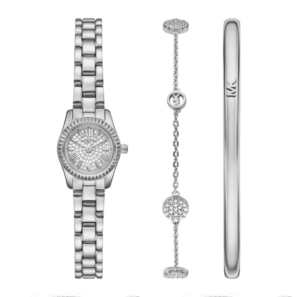 Michael Kors Women's Lexington Three-Hand Stainless Steel Watch Gift Set - MK4948SET