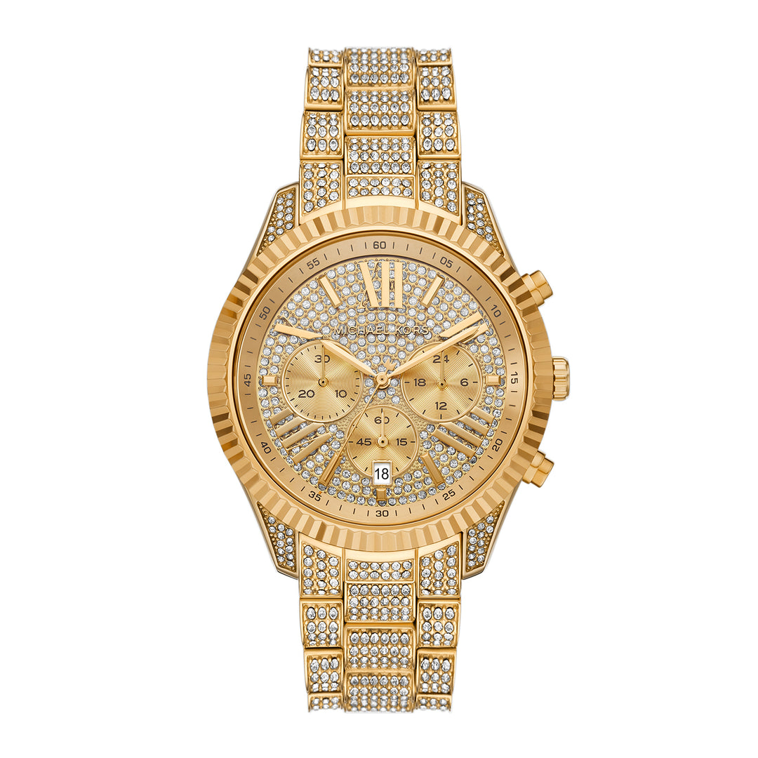 Michael Kors Women's Lexington Chronograph Gold-Tone Stainless Steel Watch