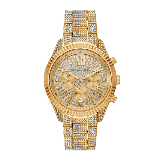 Michael Kors Women's Lexington Chronograph Gold-Tone Stainless Steel Watch