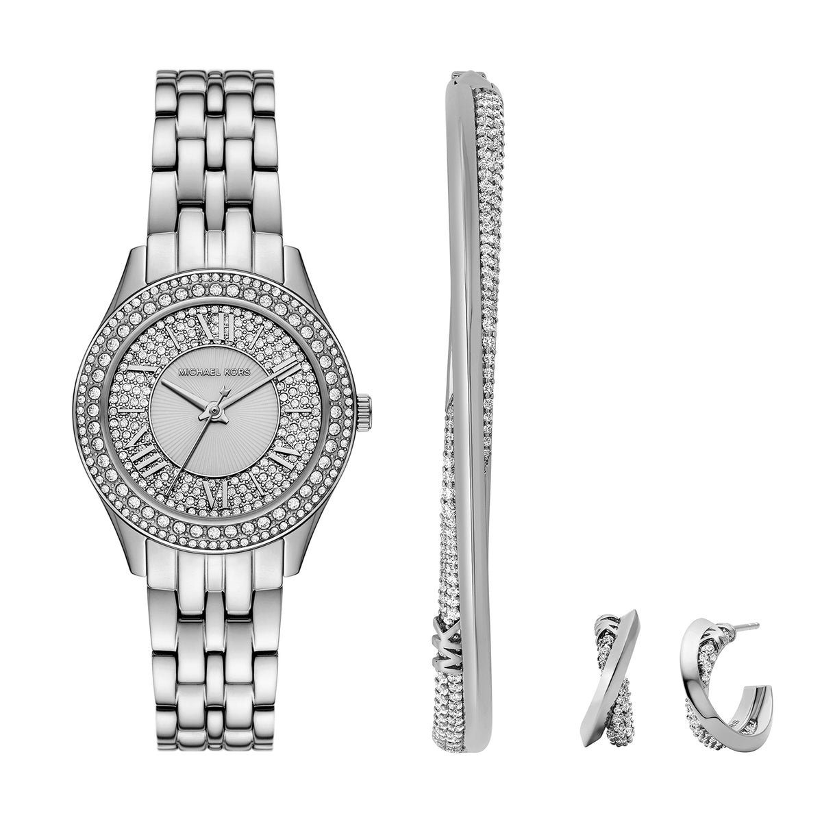 Michael Kors Women's Harlowe Three-Hand Stainless Steel Watch Set - MK4975SET