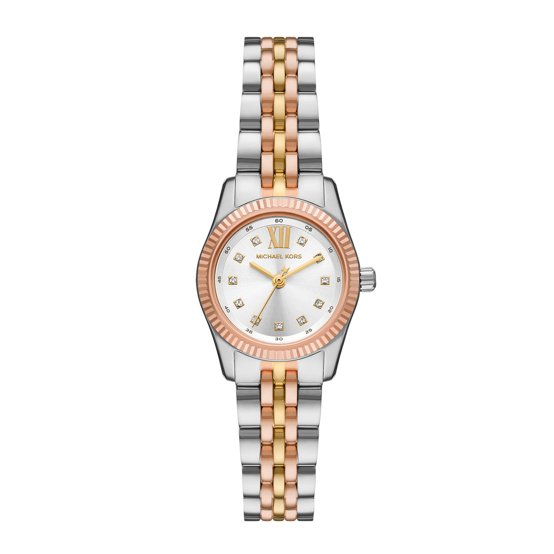 Michael Kors Women's Lexington Three-Hand Tri-Tone Stainless Steel Watch
