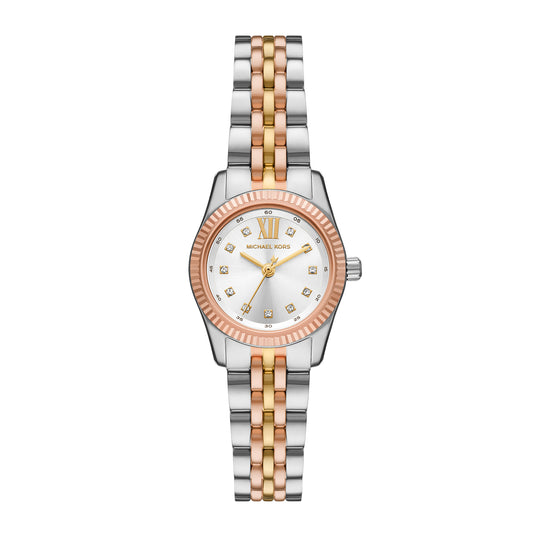Michael Kors Women's Lexington Three-Hand Tri-Tone Stainless Steel Watch