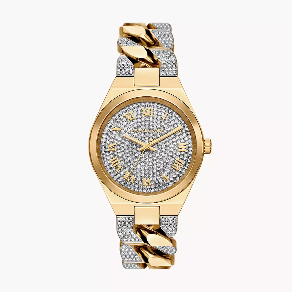 Michael Kors Lennox Three-Hand Gold-Tone Stainless Steel Watch