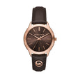 Michael Kors Slim Runway Three-Hand Chocolate Leather Watch
