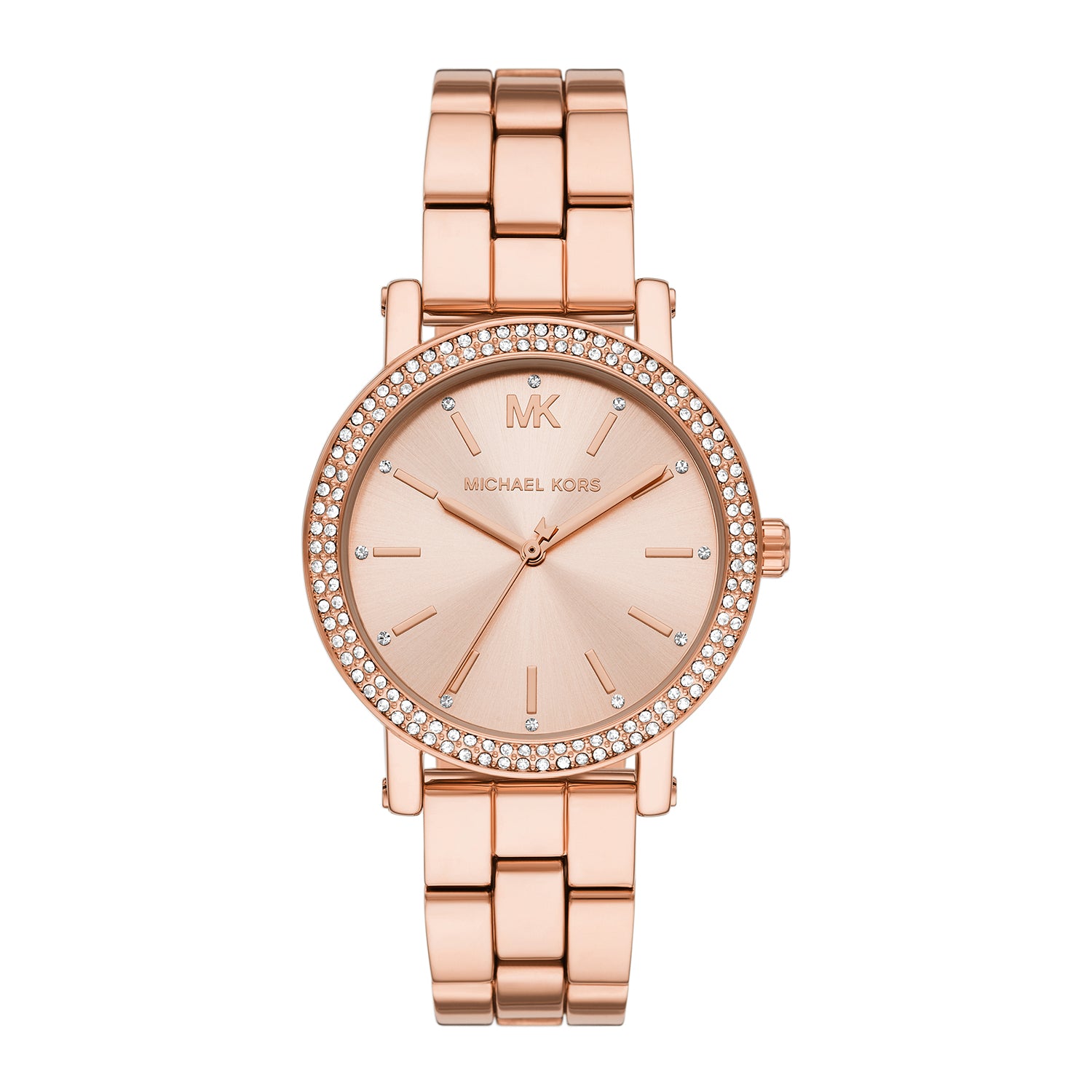 Michael Kors Women's Corey Three-Hand Rose Gold-Tone Stainless Steel W ...