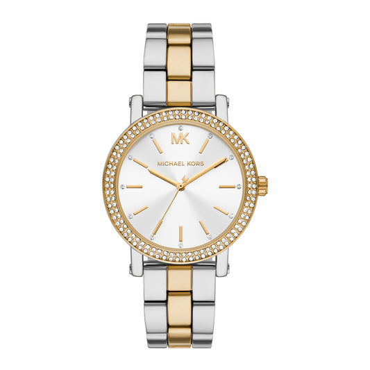 Michael Kors Women's Corey Three-Hand Two-Tone Stainless Steel Watch