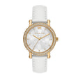 Michael Kors Women's Corey Three-Hand White Leather Watch