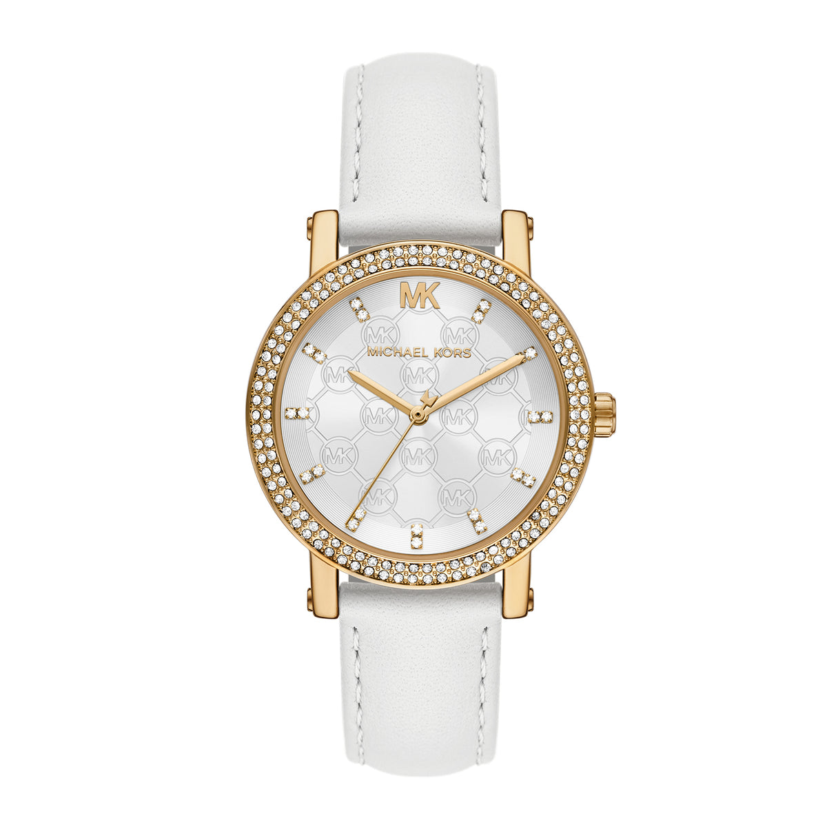 Michael Kors Women's Corey Three-Hand White Leather Watch - MK7551