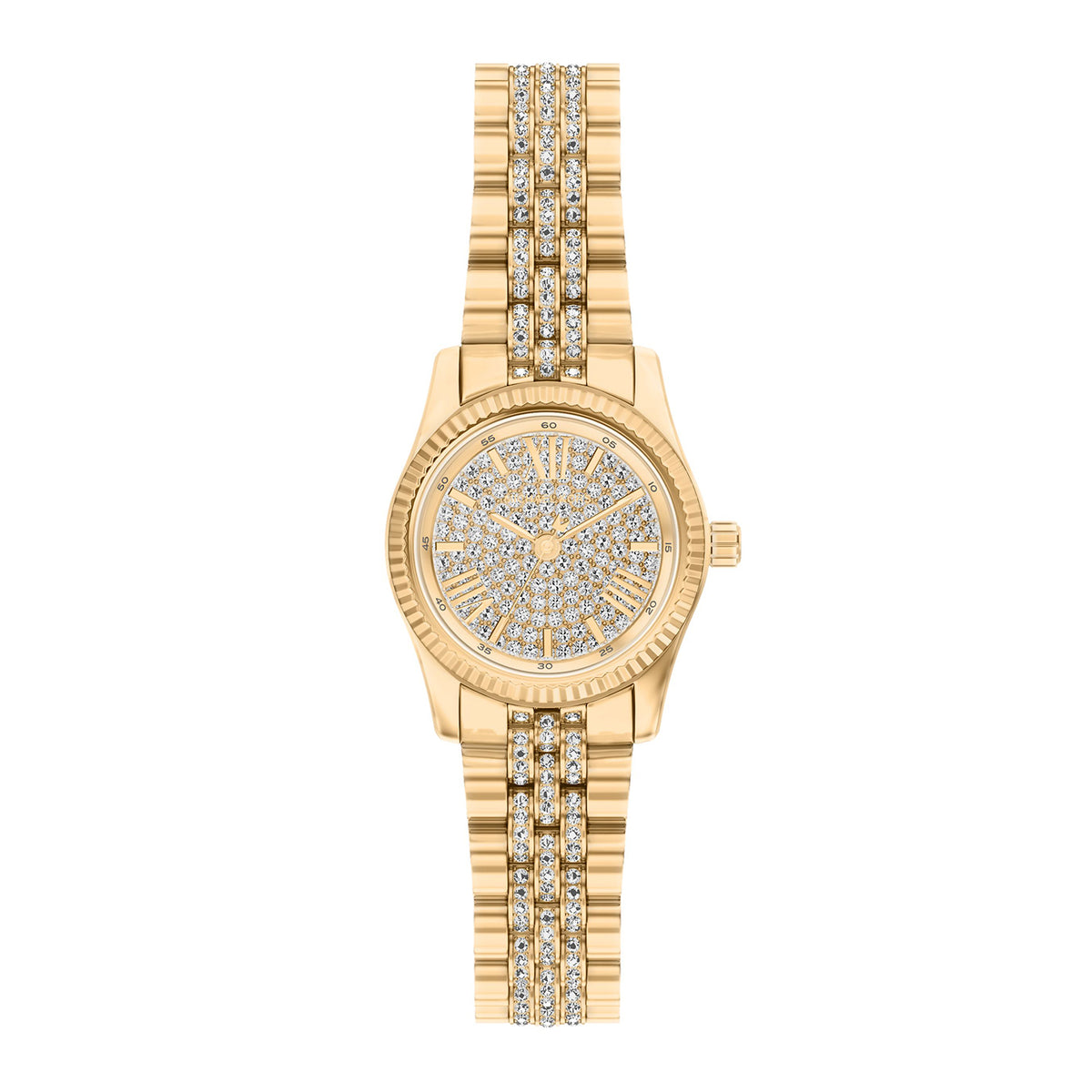 Michael Kors Women's Lexington Three-Hand Gold-Tone Stainless Steel Watch - MK7575