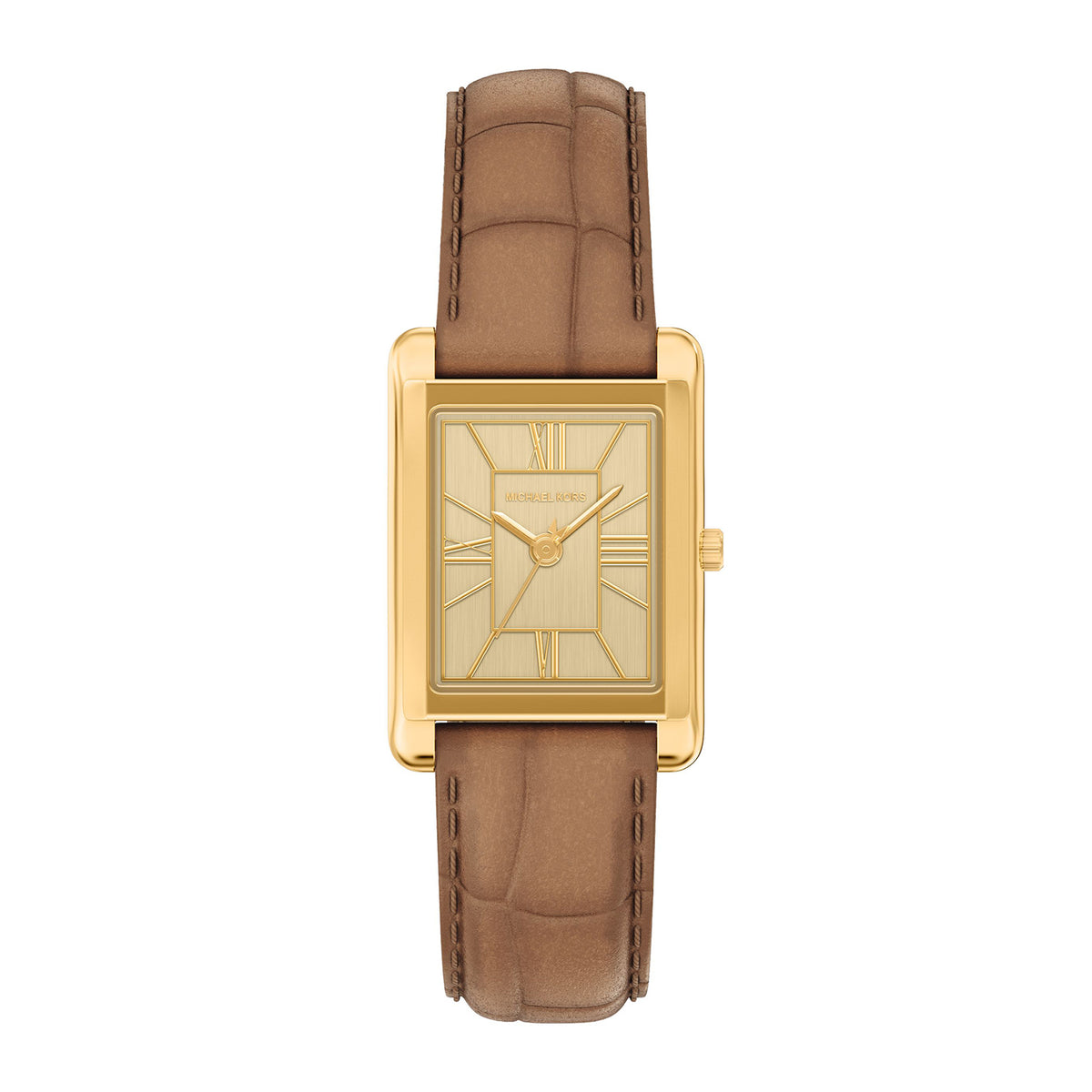Michael Kors Women's Essex Three-Hand Brown Leather Watch