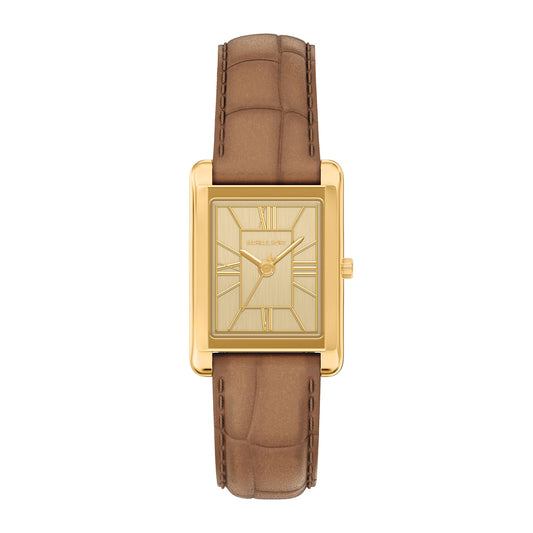 Michael Kors Women's Essex Three-Hand Brown Leather Watch
