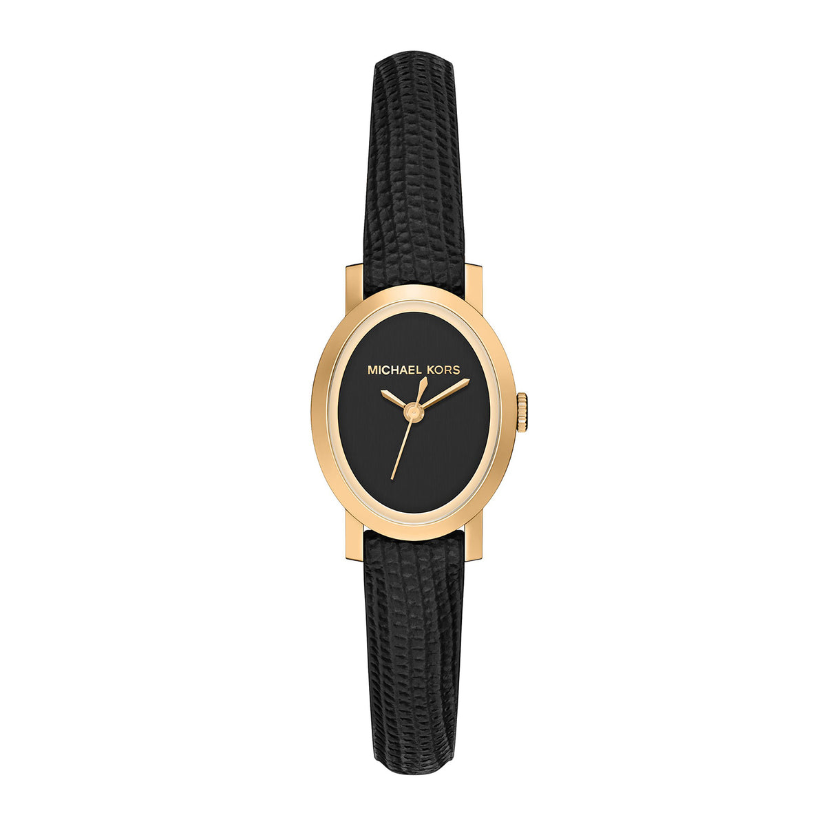 Michael Kors Women's Maude Three-Hand Black Leather Watch