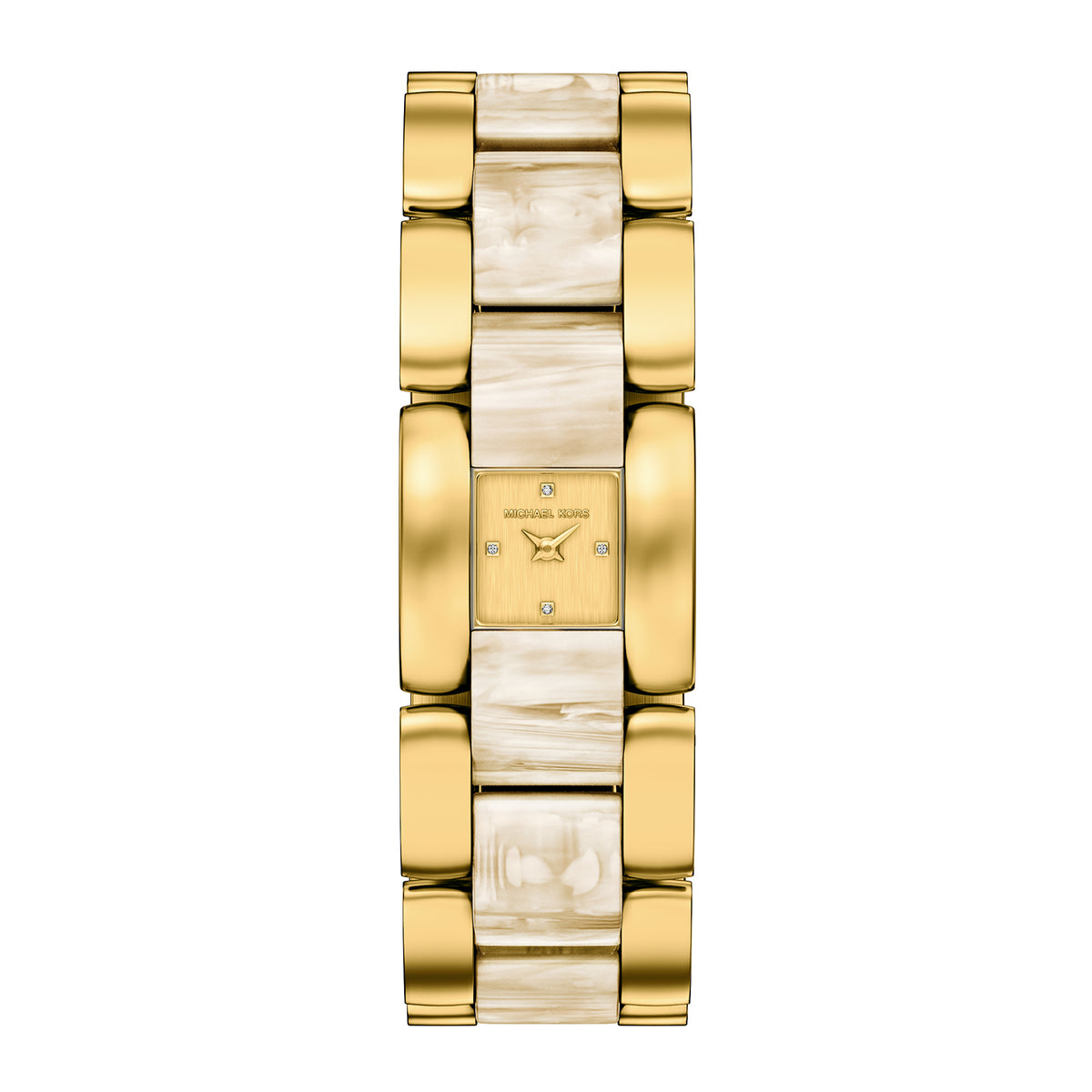 Michael Kors Women's Darrington Two-Hand White Acetate and Gold-Tone Stainless Steel Watch - MK7592