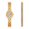 Michael Kors Women's Maude Three-Hand Gold-Tone Stainless Steel Watch and Bracelet Set