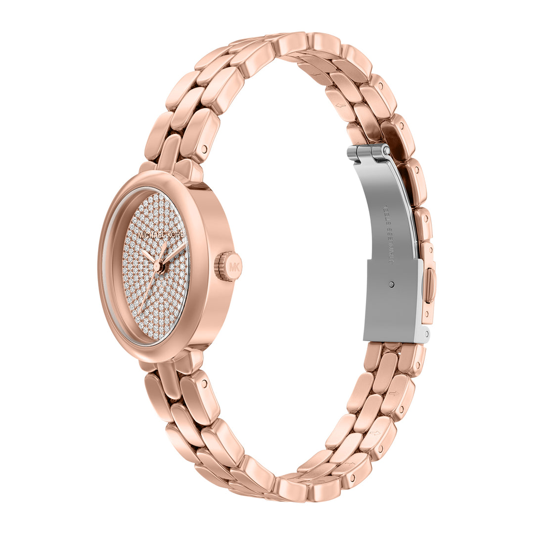 Michael Kors Women's Maude Three-Hand Rose Gold-Tone Stainless Steel Watch and Bracelet Set