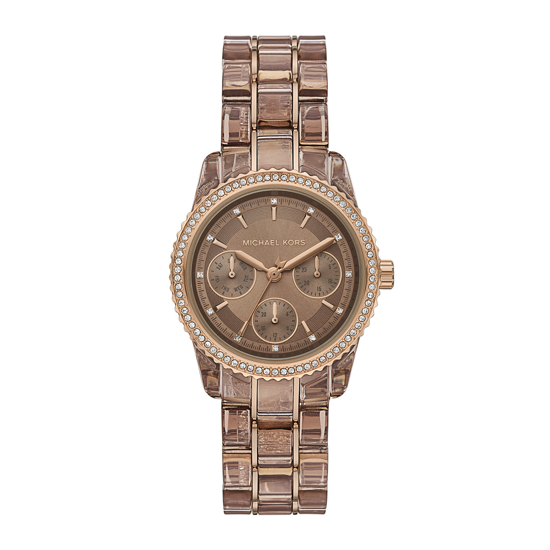 Michael Kors Women's Bryant Multifunction Beige Gold Acetate and Stainless Steel Watch