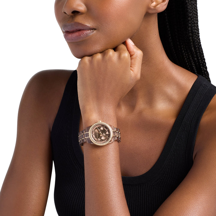 Michael Kors Women's Bryant Multifunction Beige Gold Acetate and Stainless Steel Watch