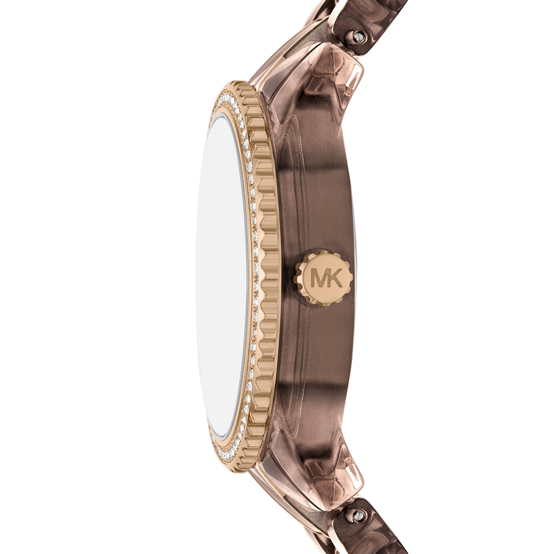 Michael Kors Women's Bryant Multifunction Beige Gold Acetate and Stainless Steel Watch