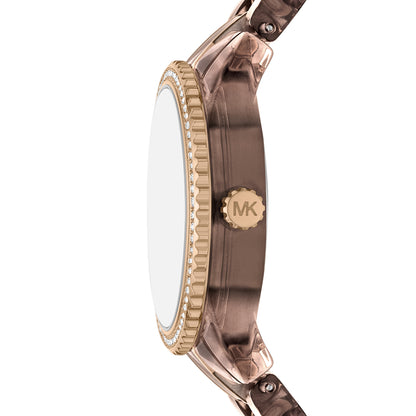 Michael Kors Women's Bryant Multifunction Beige Gold Acetate and Stainless Steel Watch - MK7606
