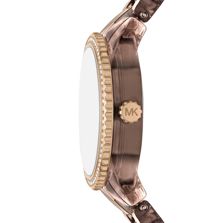 Michael Kors Women's Bryant Multifunction Beige Gold Acetate and Stainless Steel Watch