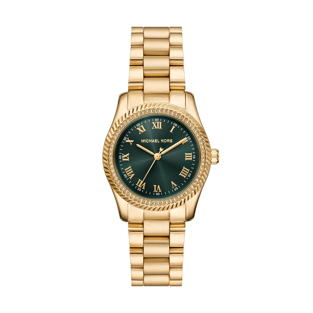 Michael Kors Women's Lexington Three-Hand Gold-Tone Stainless Steel Watch