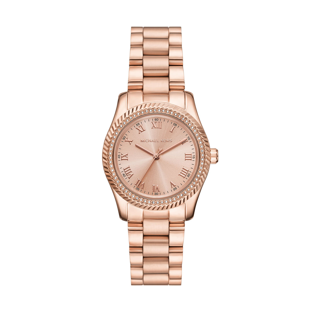 Michael Kors Women's Lexington Three-Hand Rose Gold-Tone Stainless Steel Watch