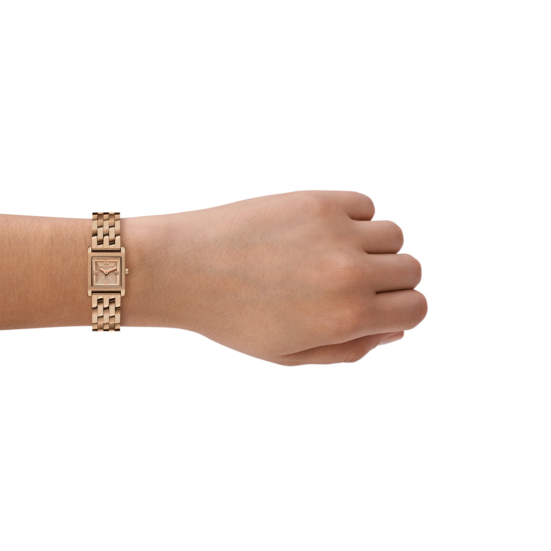 Michael Kors Women's Georgie Two-Hand Beige Gold-Tone Stainless Steel Watch