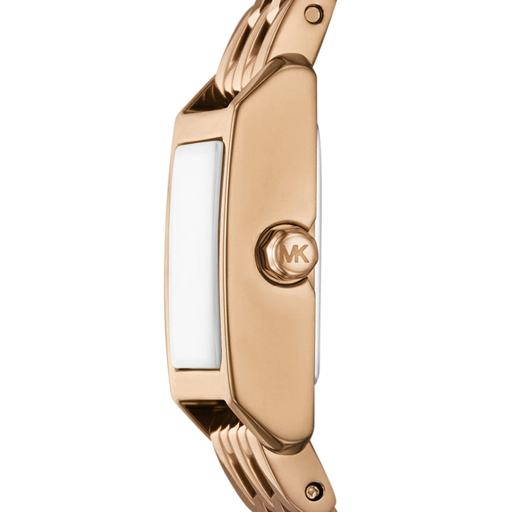 Michael Kors Women's Georgie Two-Hand Beige Gold-Tone Stainless Steel Watch