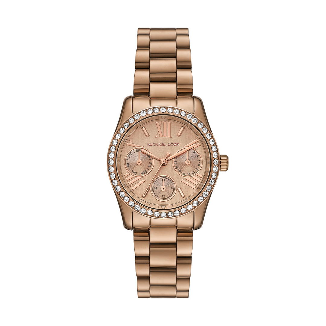 Michael Kors Women's Lexington Multifunction Beige Gold-Tone Stainless Steel Watch
