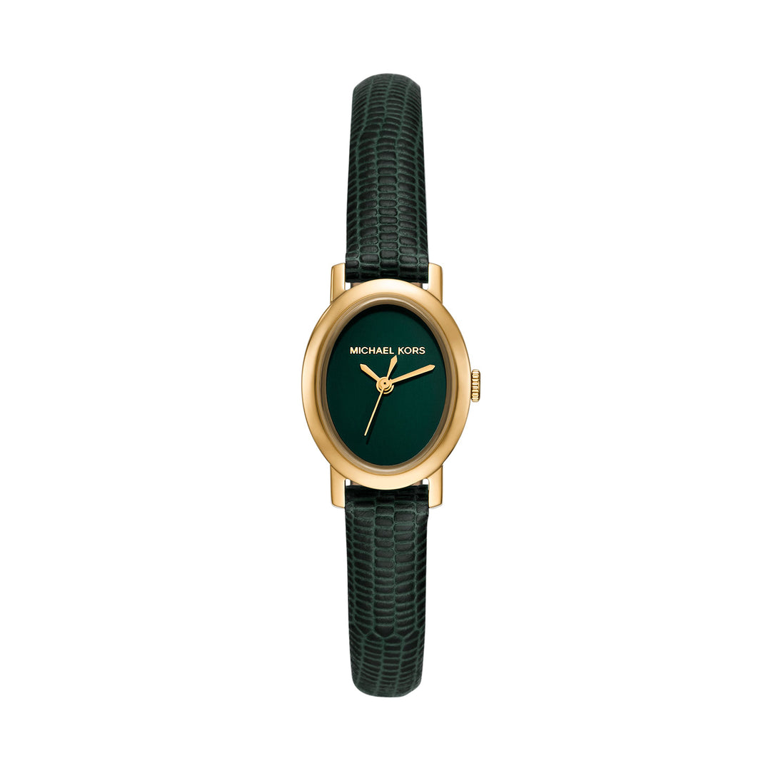 Michael Kors Women's Maude Three-Hand Green Leather Watch