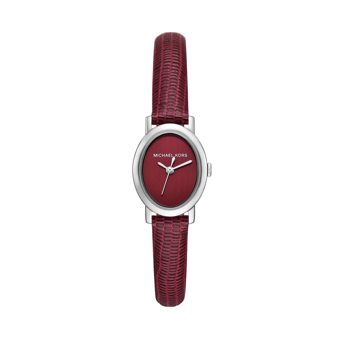 Michael Kors Women's Maude Three-Hand Oxblood Leather Watch